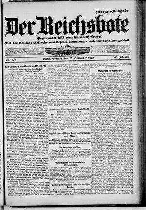 Der Reichsbote vom 12.09.1920