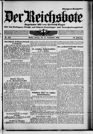 Der Reichsbote vom 17.09.1920