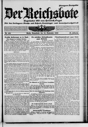 Der Reichsbote vom 18.09.1920