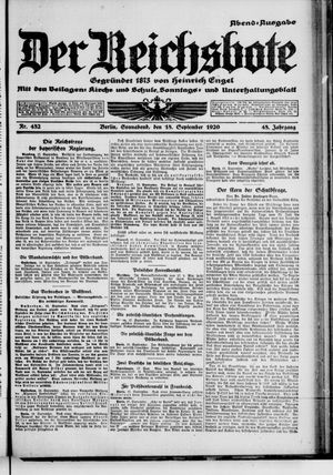 Der Reichsbote vom 18.09.1920