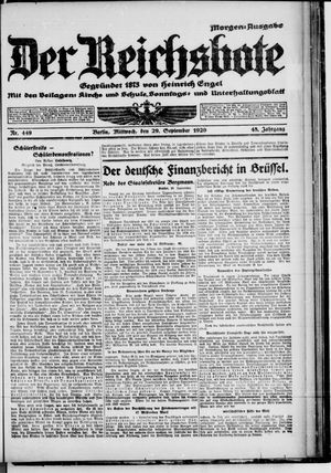 Der Reichsbote vom 29.09.1920