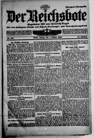 Der Reichsbote vom 01.10.1920
