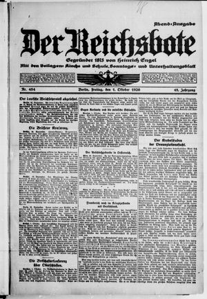 Der Reichsbote vom 01.10.1920