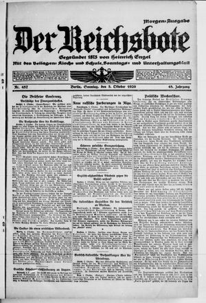 Der Reichsbote on Oct 3, 1920