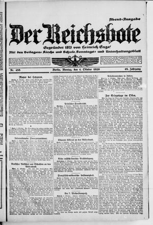 Der Reichsbote vom 04.10.1920