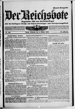Der Reichsbote vom 06.10.1920