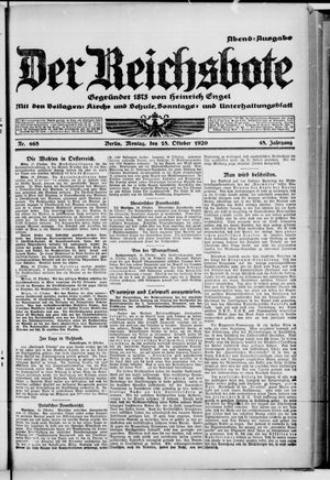 Der Reichsbote vom 18.10.1920