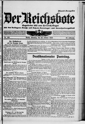 Der Reichsbote vom 26.10.1920