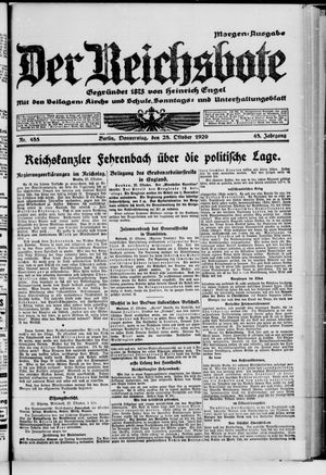 Der Reichsbote vom 28.10.1920