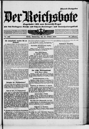 Der Reichsbote vom 28.10.1920