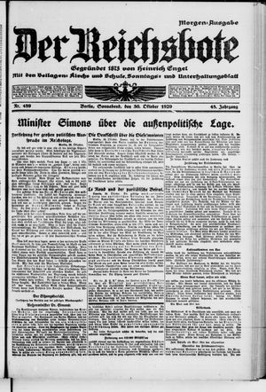 Der Reichsbote vom 30.10.1920
