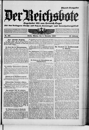 Der Reichsbote vom 01.11.1920