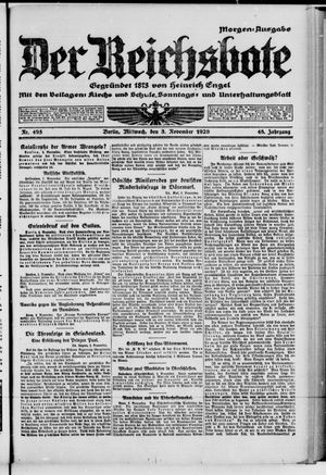 Der Reichsbote vom 03.11.1920