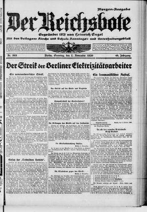 Der Reichsbote vom 07.11.1920
