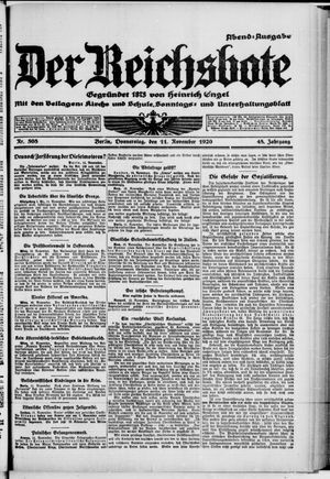 Der Reichsbote vom 11.11.1920