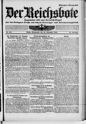 Der Reichsbote vom 13.11.1920