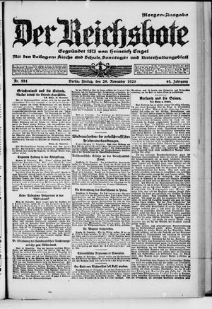 Der Reichsbote vom 26.11.1920