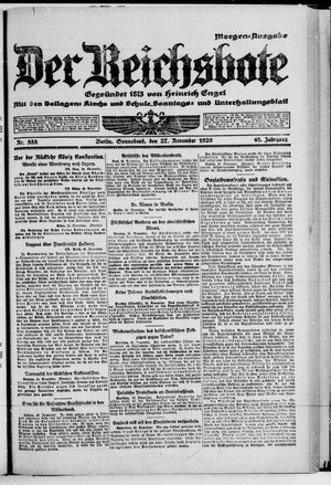 Der Reichsbote vom 27.11.1920