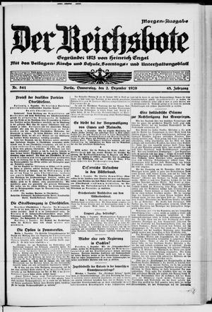 Der Reichsbote vom 02.12.1920