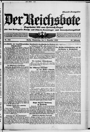 Der Reichsbote vom 02.12.1920