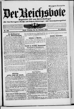 Der Reichsbote vom 12.12.1920