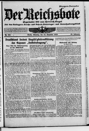 Der Reichsbote vom 14.12.1920