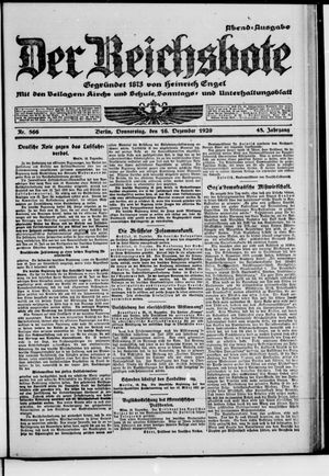 Der Reichsbote vom 16.12.1920