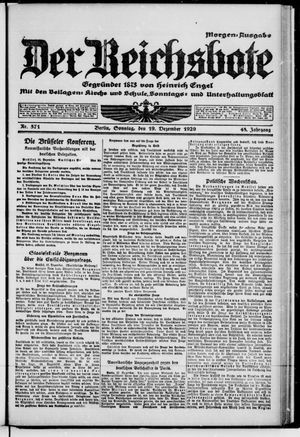 Der Reichsbote vom 19.12.1920