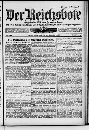 Der Reichsbote vom 23.12.1920