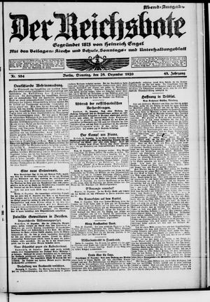 Der Reichsbote vom 28.12.1920