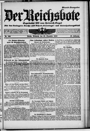 Der Reichsbote vom 29.12.1920