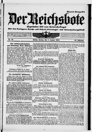 Der Reichsbote vom 07.01.1921