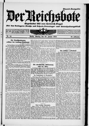 Der Reichsbote on Jan 10, 1921