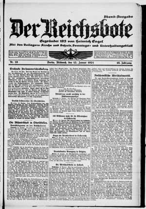 Der Reichsbote vom 12.01.1921