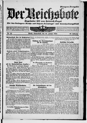 Der Reichsbote on Jan 15, 1921