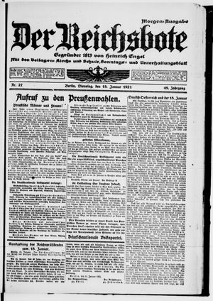 Der Reichsbote on Jan 18, 1921