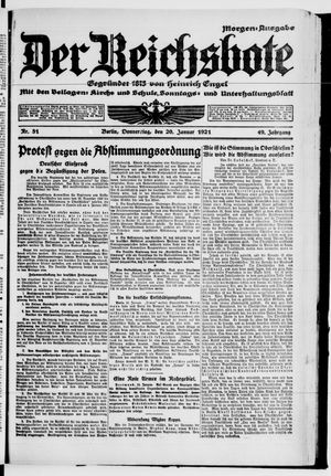 Der Reichsbote vom 20.01.1921