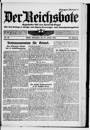 Der Reichsbote vom 22.01.1921
