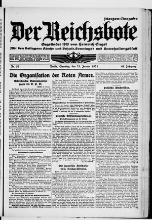 Der Reichsbote on Jan 23, 1921