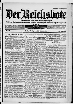 Der Reichsbote vom 24.01.1921