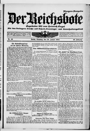 Der Reichsbote on Jan 25, 1921