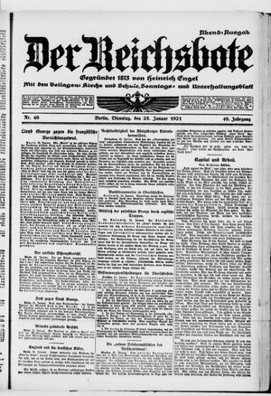 Der Reichsbote on Jan 25, 1921