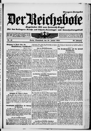 Der Reichsbote on Jan 29, 1921