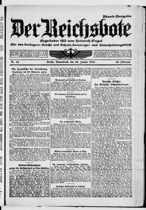 Der Reichsbote on Jan 29, 1921