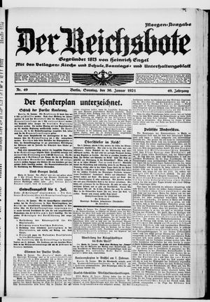 Der Reichsbote on Jan 30, 1921