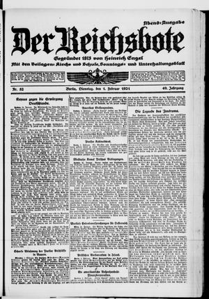 Der Reichsbote vom 01.02.1921