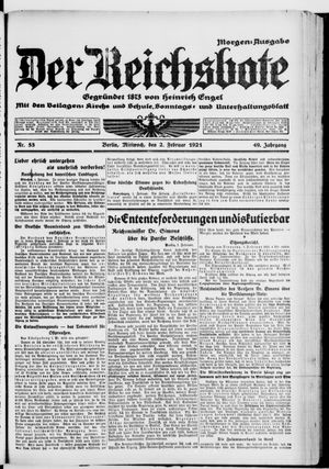 Der Reichsbote on Feb 2, 1921