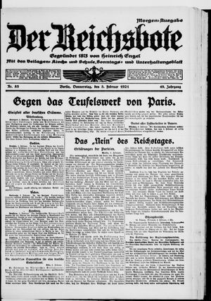 Der Reichsbote on Feb 3, 1921