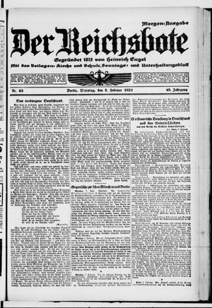 Der Reichsbote vom 08.02.1921