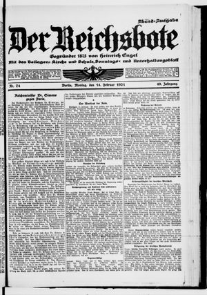 Der Reichsbote on Feb 14, 1921